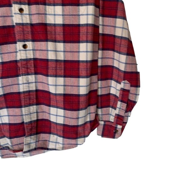 J.Crew Slim Maroon & Cream Flannel Shirt - Medium - Picture 5 of 8